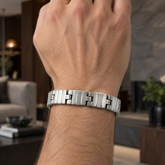 Stainless Steel Solid Bracelet, Polished, Steel Finish