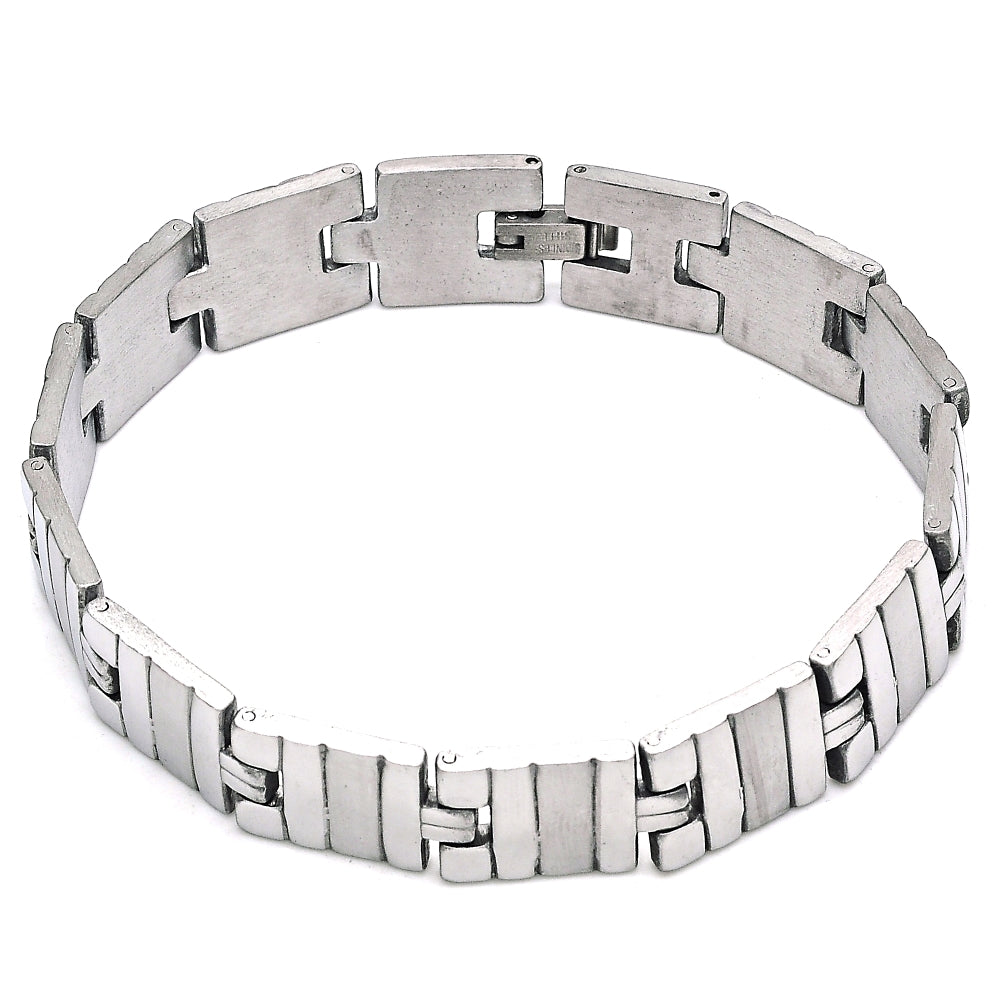 Stainless Steel Solid Bracelet, Polished, Steel Finish