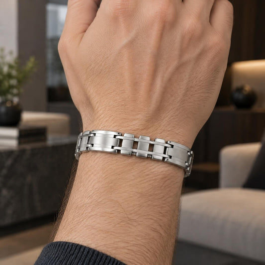 Stainless Steel Solid Bracelet, Polished, Steel Finish