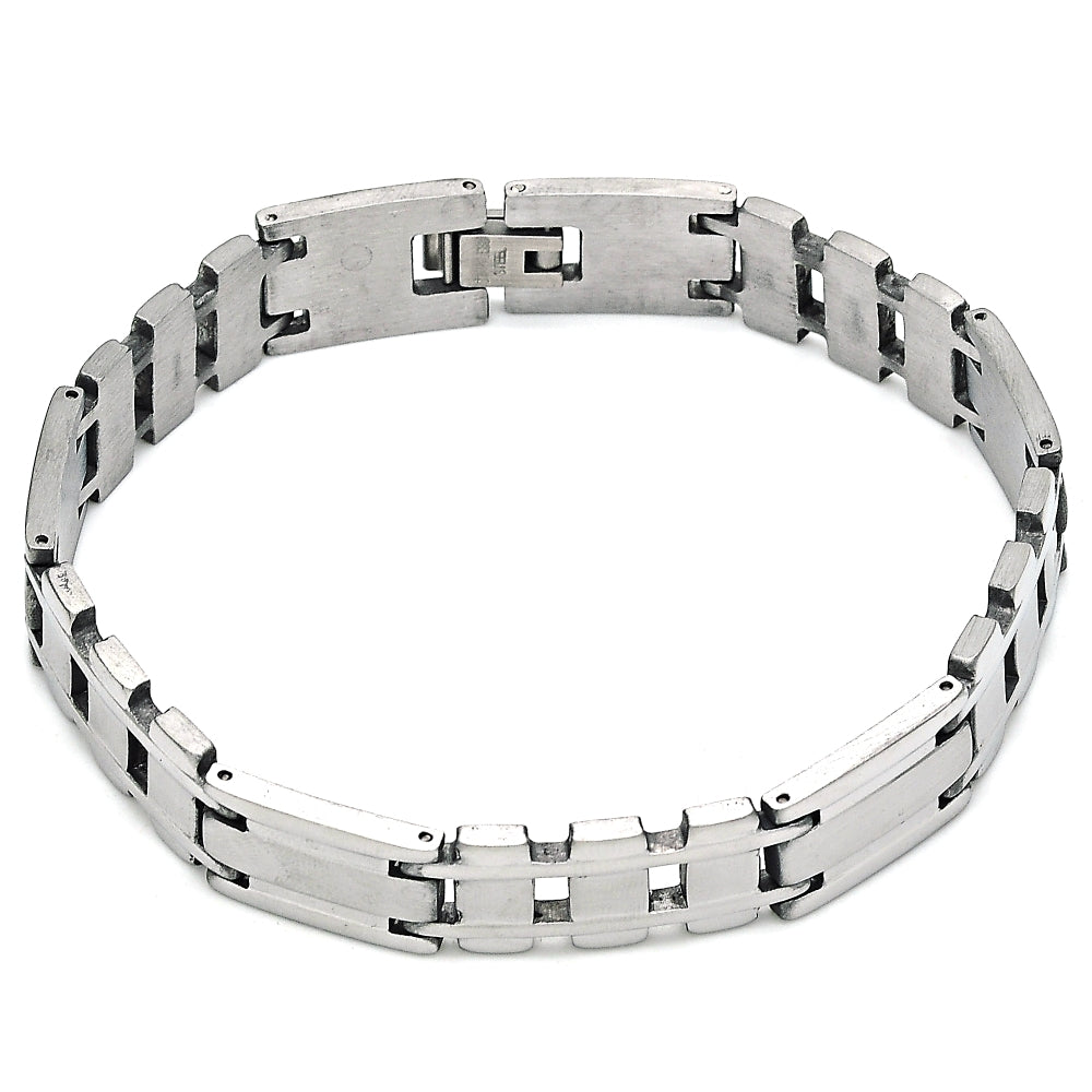 Stainless Steel Solid Bracelet, Polished, Steel Finish