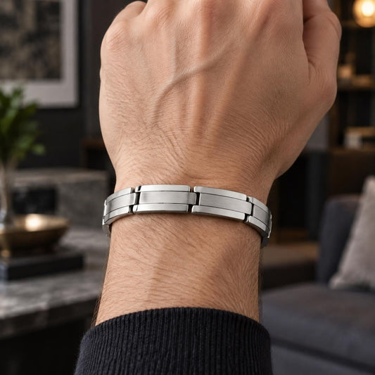 Stainless Steel Solid Bracelet, Polished, Steel Finish