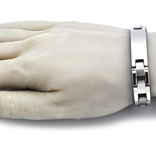 Stainless Steel Solid Bracelet, Polished, Steel Finish