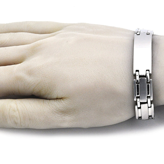 Stainless Steel Solid Bracelet, Polished, Steel Finish