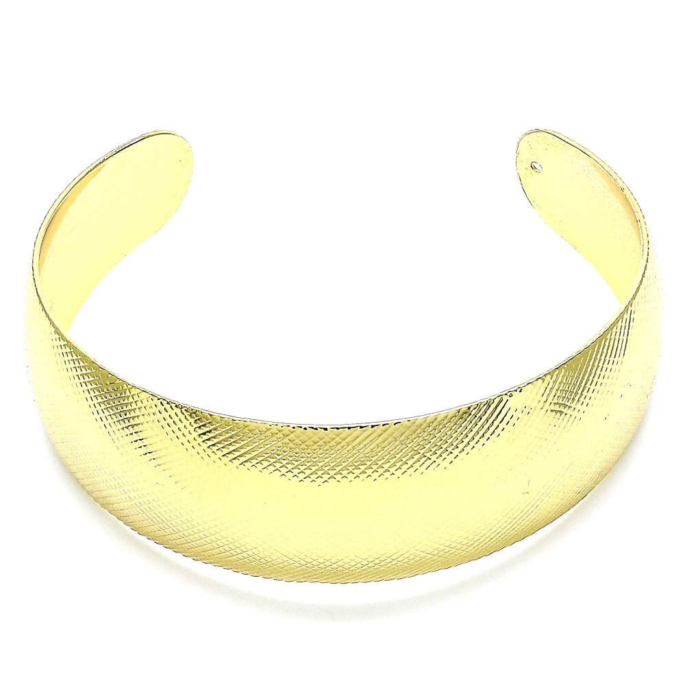Oro Laminado Individual Bangle, Gold Filled Style Diamond Cutting Finish, Golden Finish