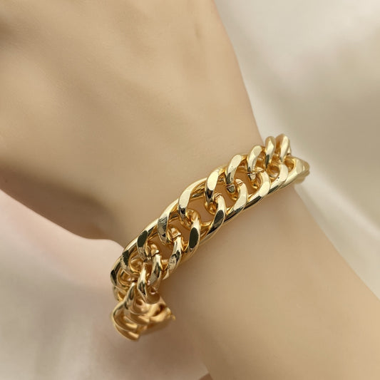 Oro Laminado Basic Bracelet, Gold Filled Style Polished, Golden Finish