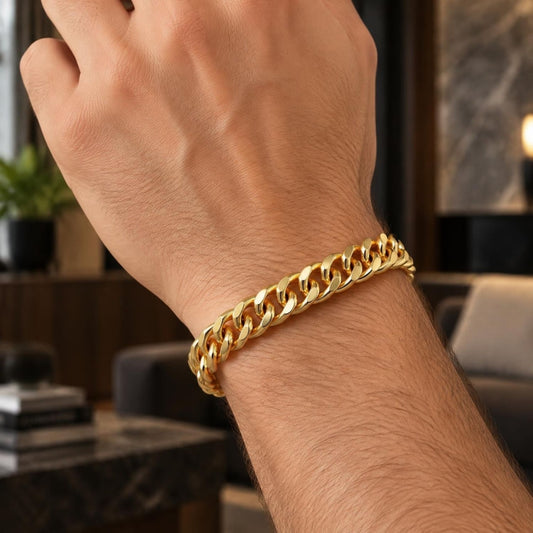 Oro Laminado Basic Bracelet, Gold Filled Style Polished, Golden Finish
