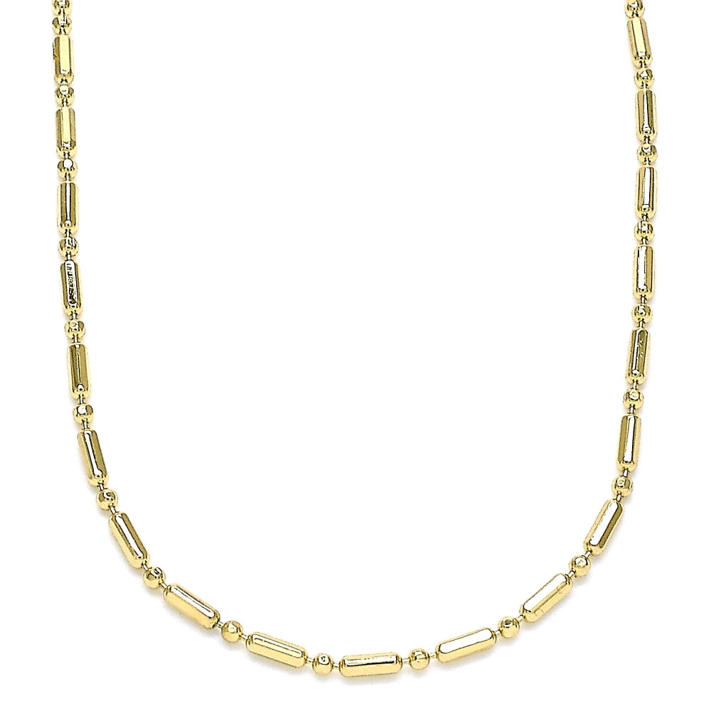 Oro Laminado Basic Necklace, Gold Filled Style Polished, Golden Finish