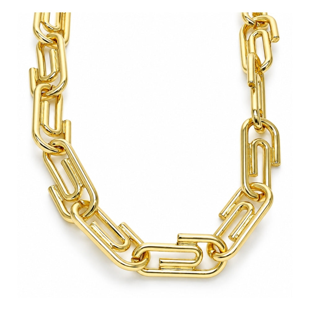 Oro Laminado Basic Necklace, Gold Filled Style Paperclip Design, Polished, Golden Finish