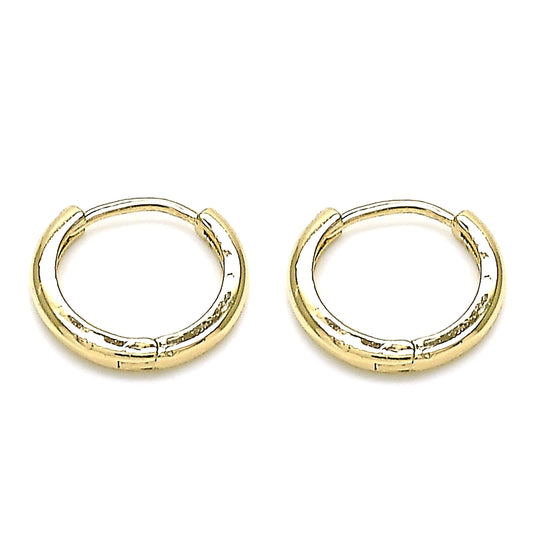 Oro Laminado Huggie Hoop, Gold Filled Style Polished, Golden Finish