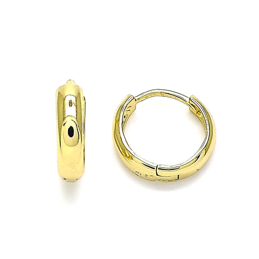 Oro Laminado Huggie Hoop, Gold Filled Style Polished, Golden Finish