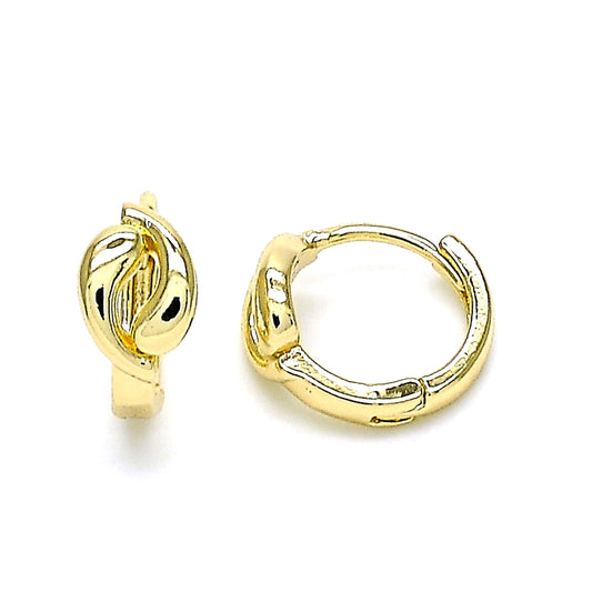 Oro Laminado Huggie Hoop, Gold Filled Style Polished, Golden Finish