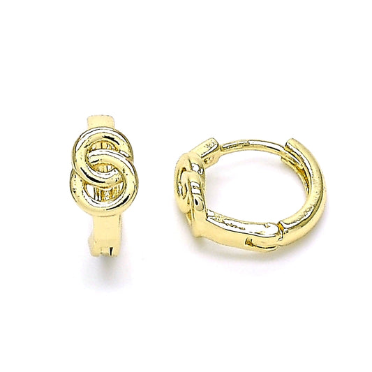 Oro Laminado Huggie Hoop, Gold Filled Style Polished, Golden Finish