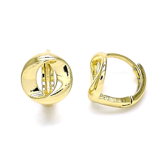 Oro Laminado Huggie Hoop, Gold Filled Style Polished, Golden Finish