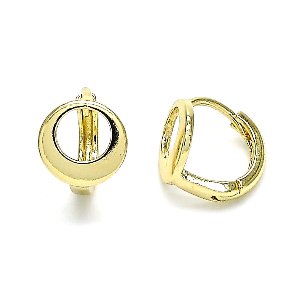 Oro Laminado Huggie Hoop, Gold Filled Style Polished, Golden Finish