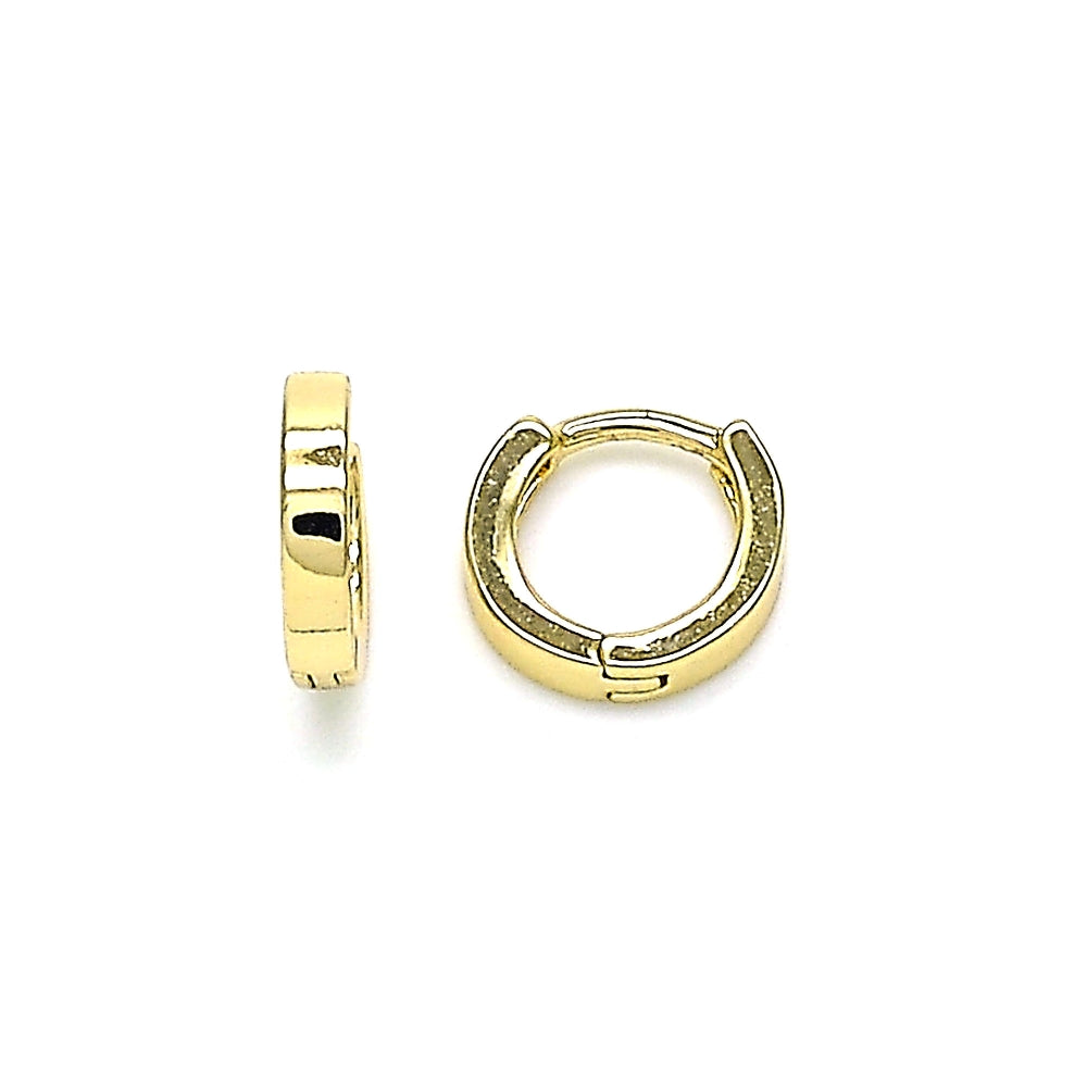 Oro Laminado Huggie Hoop, Gold Filled Style Polished, Golden Finish