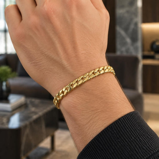 Oro Laminado Basic Bracelet, Gold Filled Style Polished, Golden Finish
