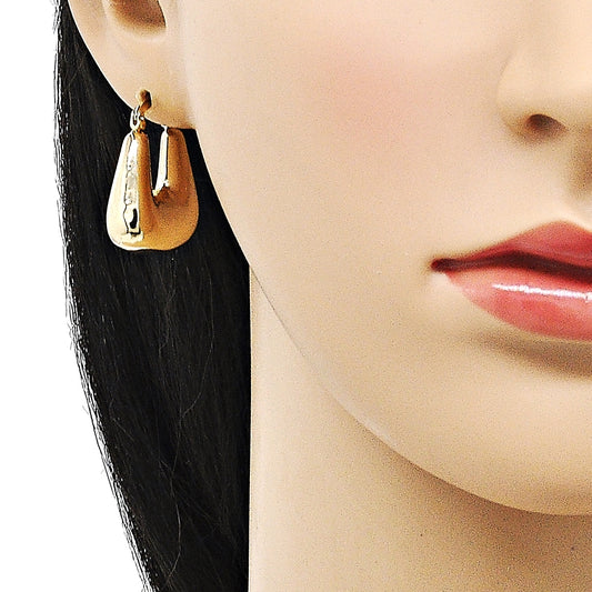 Oro Laminado Small Hoop, Gold Filled Style Hollow Design, Polished, Golden Finish