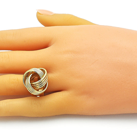 Oro Laminado Elegant Ring, Gold Filled Style Love Knot Design, Polished, Golden Finish