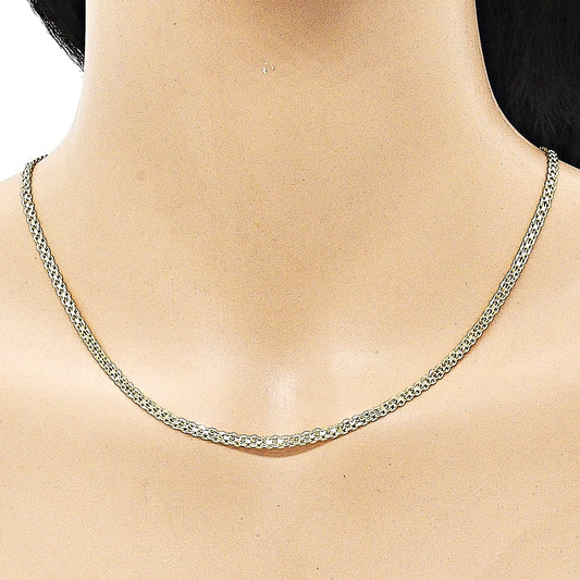 Oro Laminado Basic Necklace, Gold Filled Style Bismark Design, Polished, Golden Finish