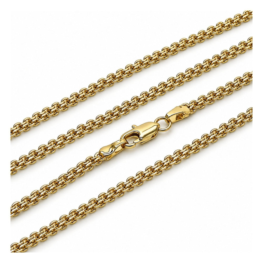 Oro Laminado Basic Necklace, Gold Filled Style Bismark Design, Polished, Golden Finish