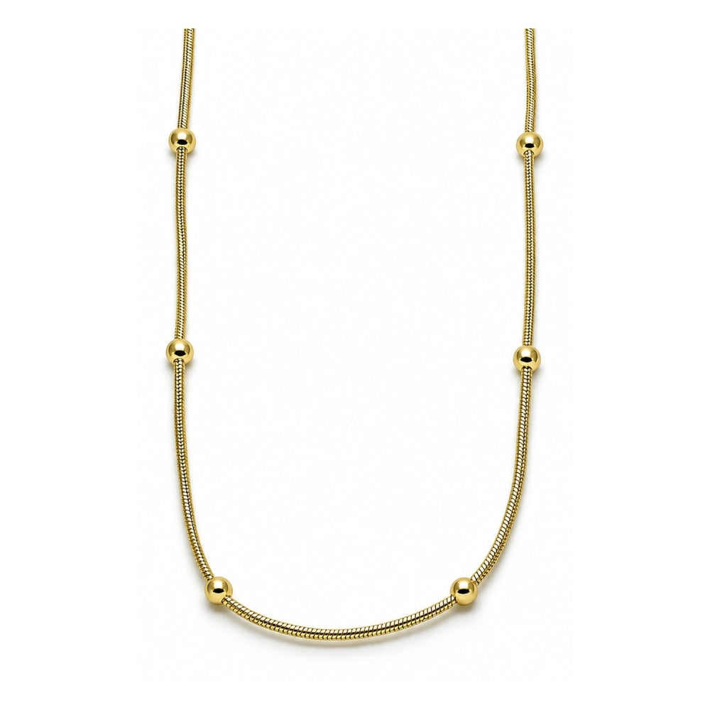 Oro Laminado Fancy Necklace, Gold Filled Style Ball and Rat Tail Design, Polished, Golden Finish