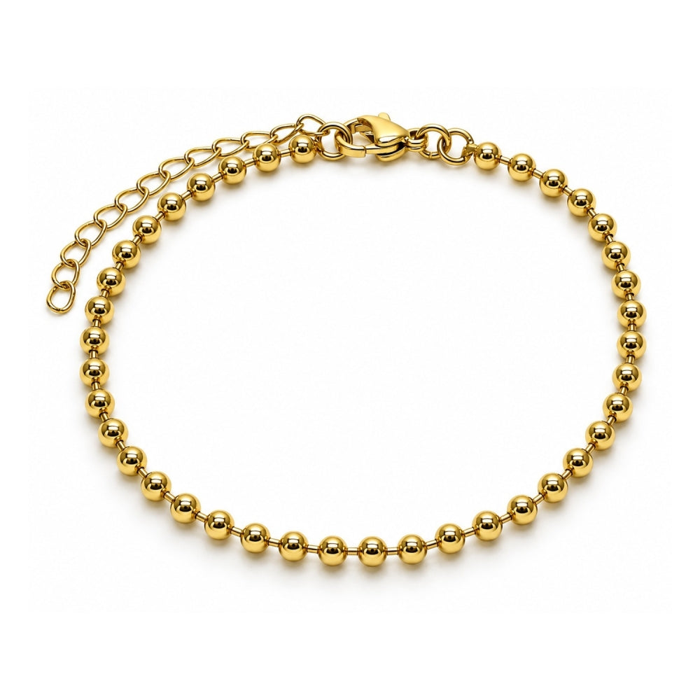 Oro Laminado Fancy Bracelet, Gold Filled Style Ball Design, Polished, Golden Finish
