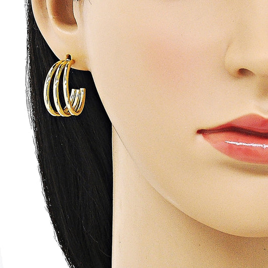 Oro Laminado Small Hoop, Gold Filled Style Polished, Golden Finish