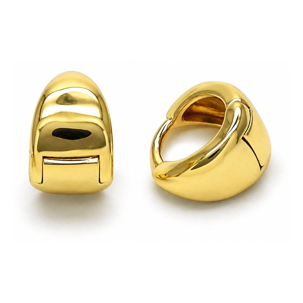 Oro Laminado Huggie Hoop, Gold Filled Style Polished, Golden Finish
