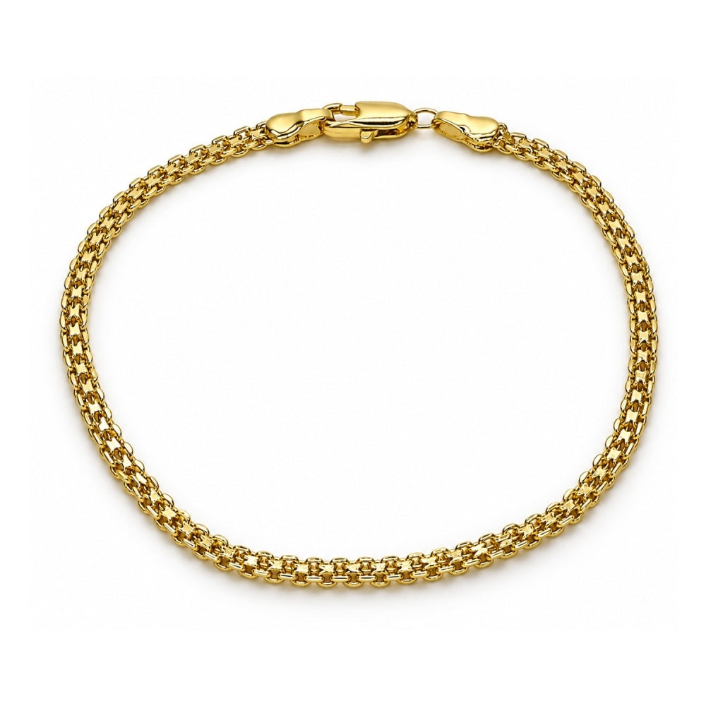 Oro Laminado Basic Bracelet, Gold Filled Style Bismark Design, Polished, Golden Finish