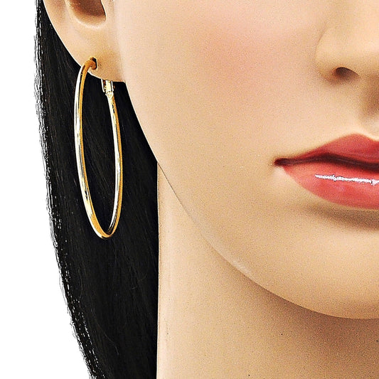 Oro Laminado Large Hoop, Gold Filled Style Polished, Golden Finish