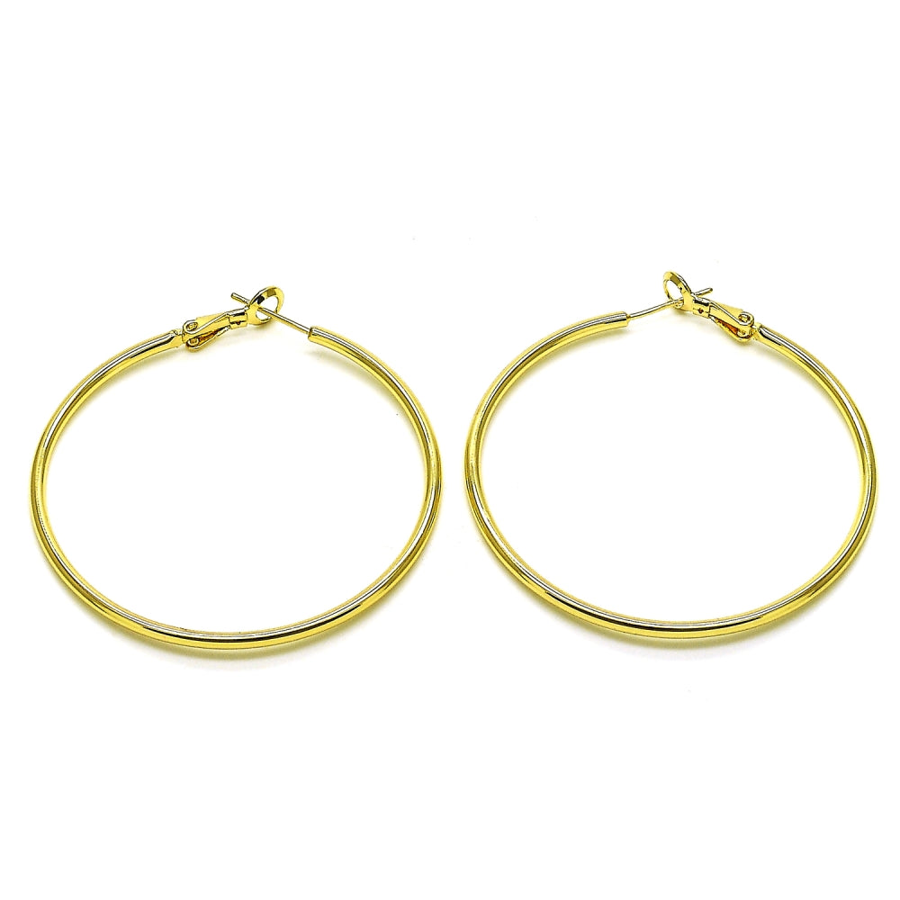 Oro Laminado Large Hoop, Gold Filled Style Polished, Golden Finish