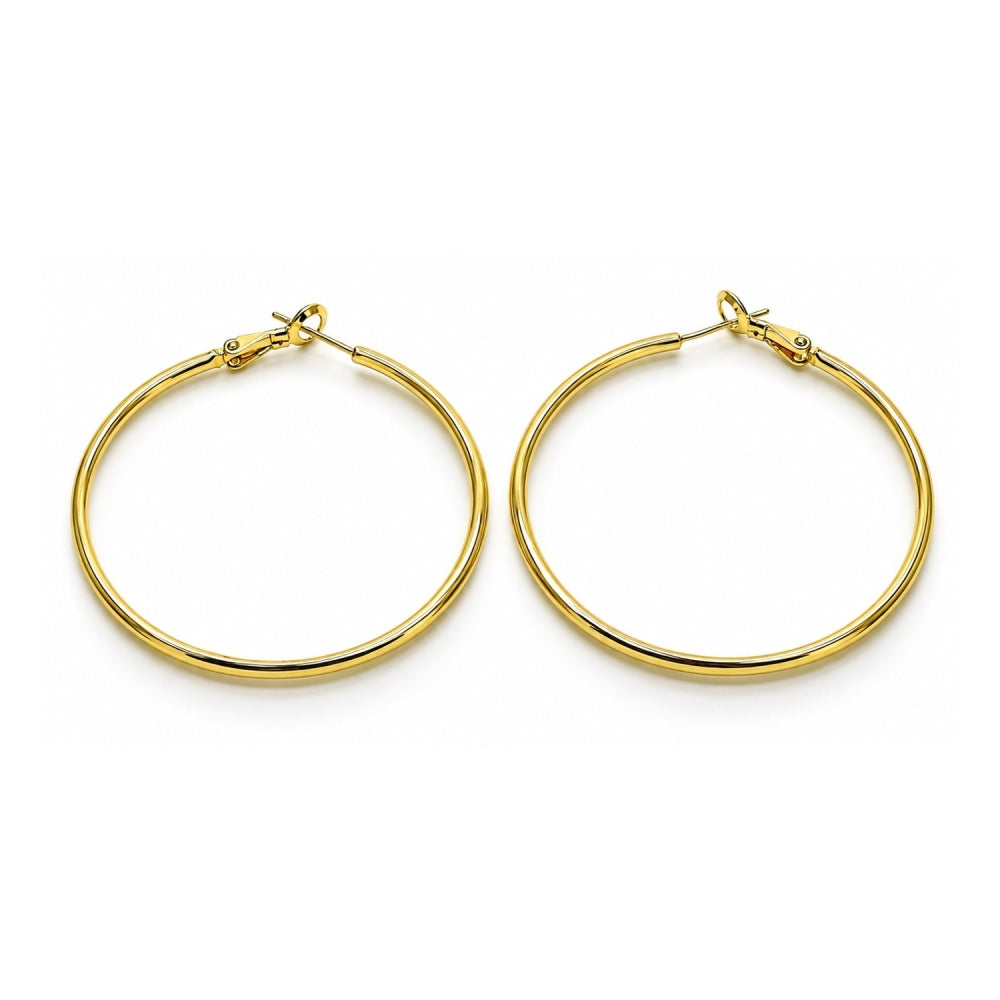 Oro Laminado Large Hoop, Gold Filled Style Polished, Golden Finish