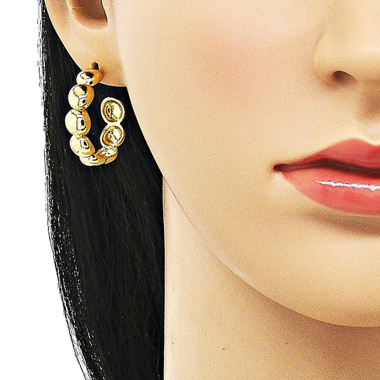 Oro Laminado Medium Hoop, Gold Filled Style Polished, Golden Finish