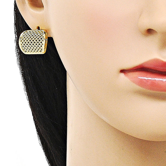 Oro Laminado Stud Earring, Gold Filled Style Polished, Golden Finish