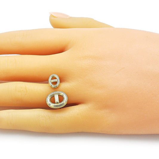 Oro Laminado Elegant Ring, Gold Filled Style Puff Mariner Design, Polished, Golden Finish