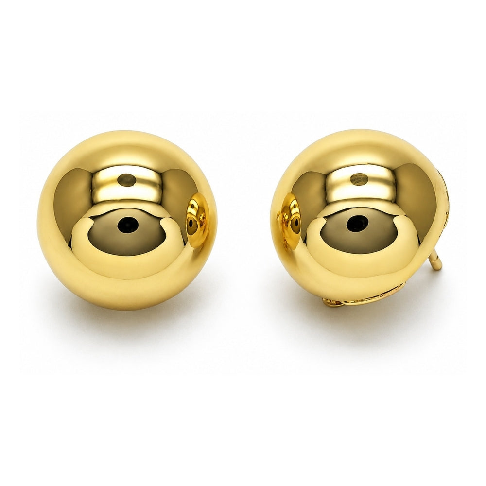 Oro Laminado Leverback Earring, Gold Filled Style Ball and Hollow Design, Polished, Golden Finish