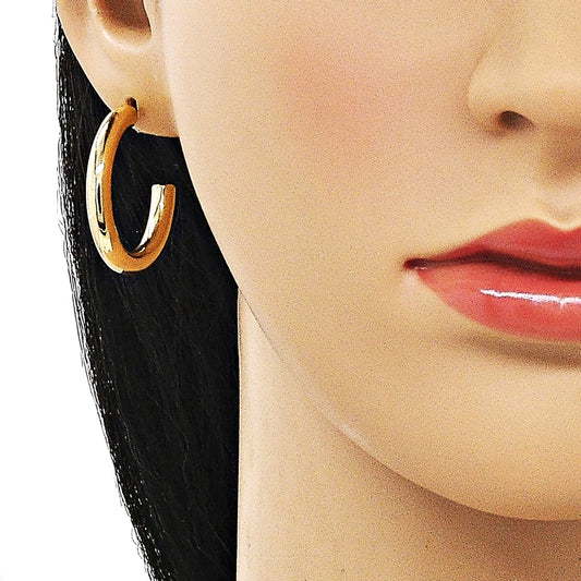 Oro Laminado Medium Hoop, Gold Filled Style Polished, Golden Finish