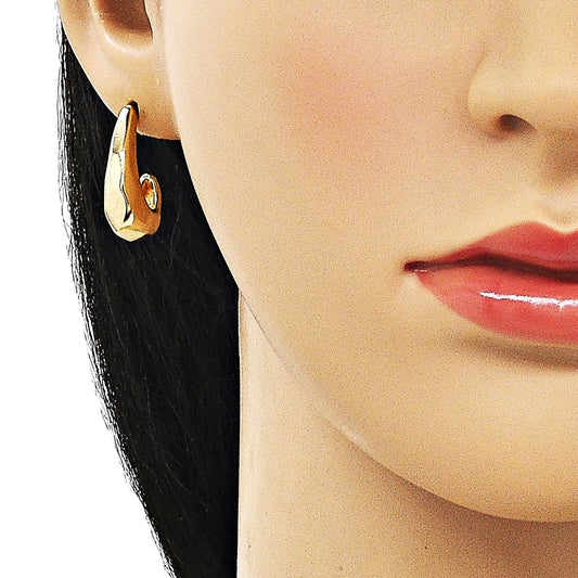 Oro Laminado Stud Earring, Gold Filled Style Polished, Golden Finish