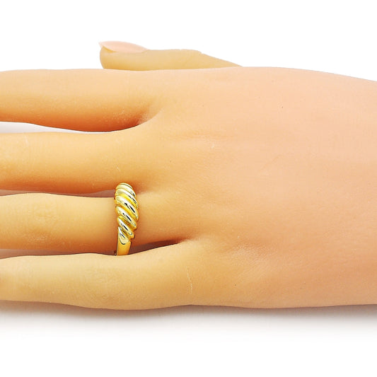 Oro Laminado Elegant Ring, Gold Filled Style Twist Design, Polished, Golden Finish