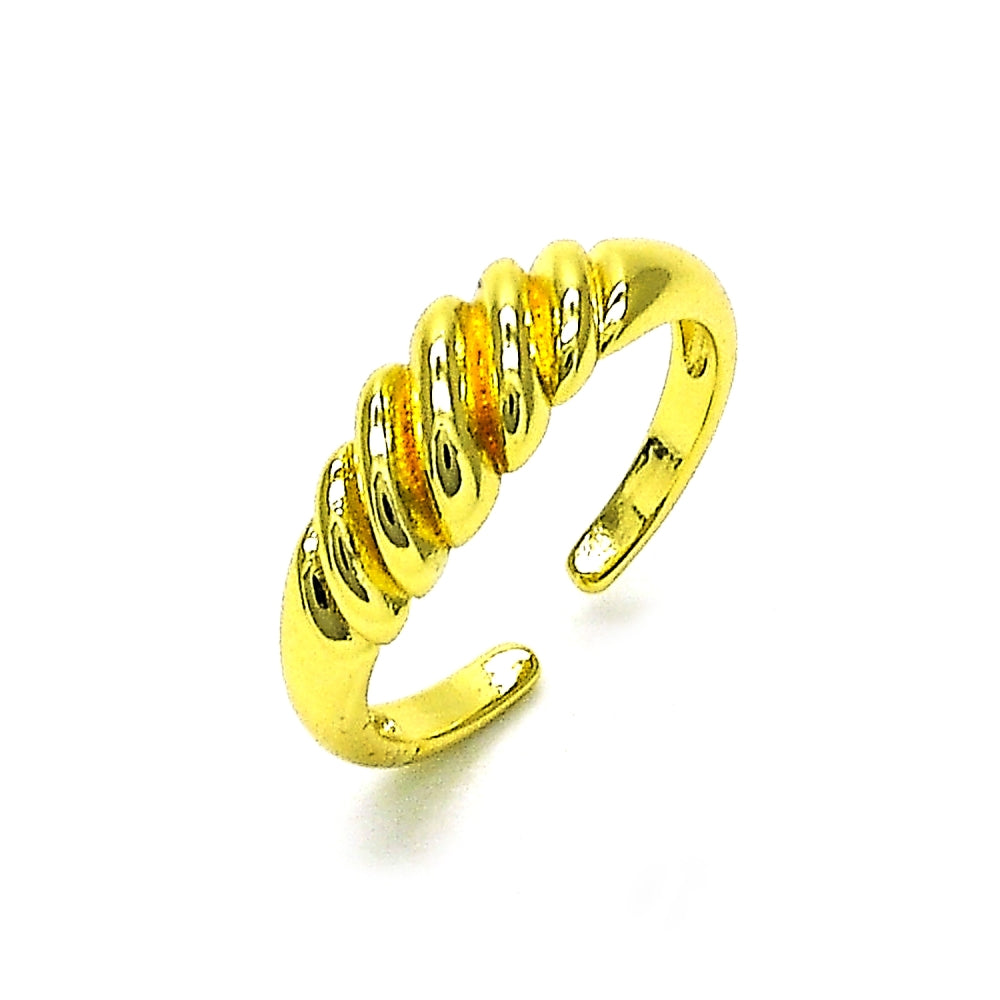 Oro Laminado Elegant Ring, Gold Filled Style Twist Design, Polished, Golden Finish
