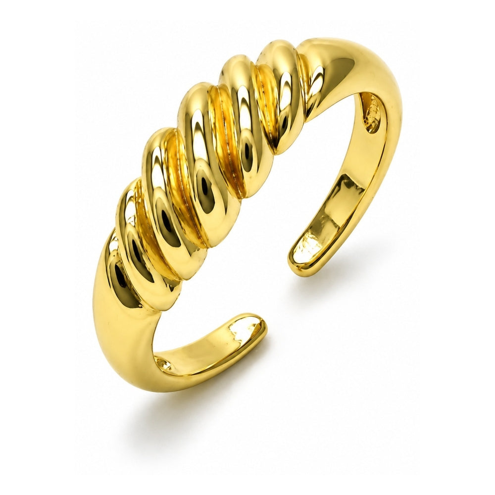 Oro Laminado Elegant Ring, Gold Filled Style Twist Design, Polished, Golden Finish