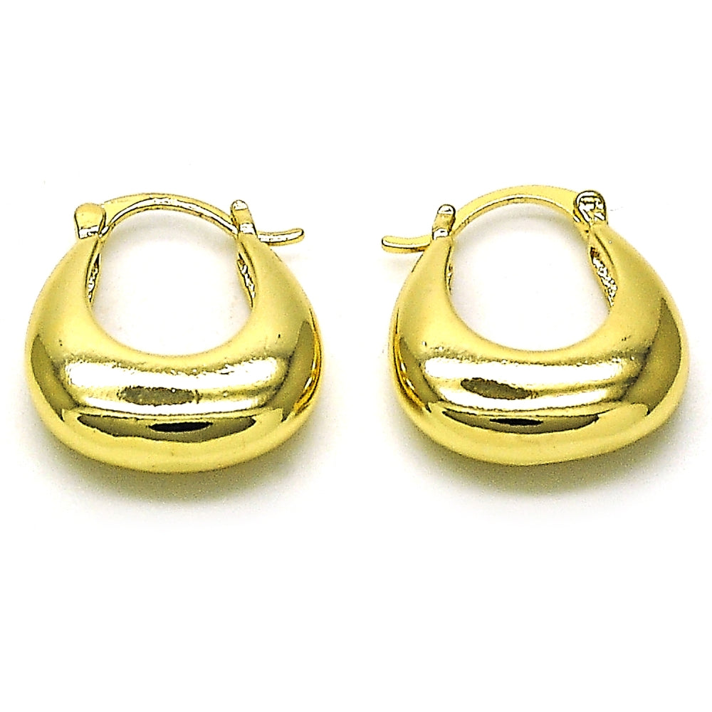 Oro Laminado Small Hoop, Gold Filled Style Polished, Golden Finish
