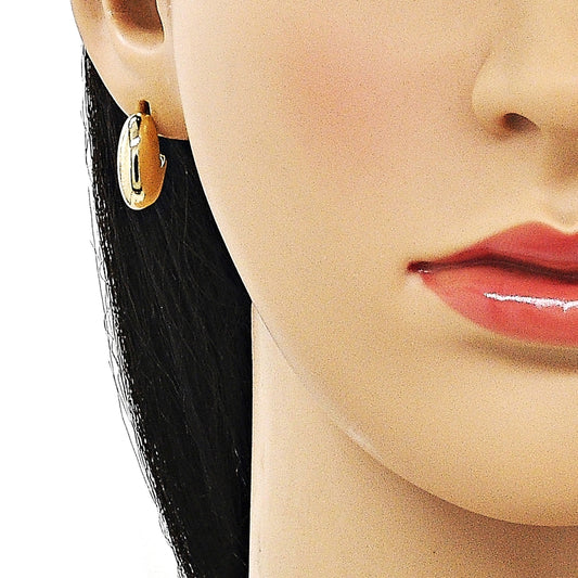 Oro Laminado Stud Earring, Gold Filled Style Polished, Golden Finish