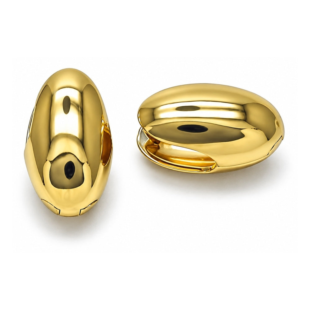 Oro Laminado Huggie Hoop, Gold Filled Style Polished, Golden Finish