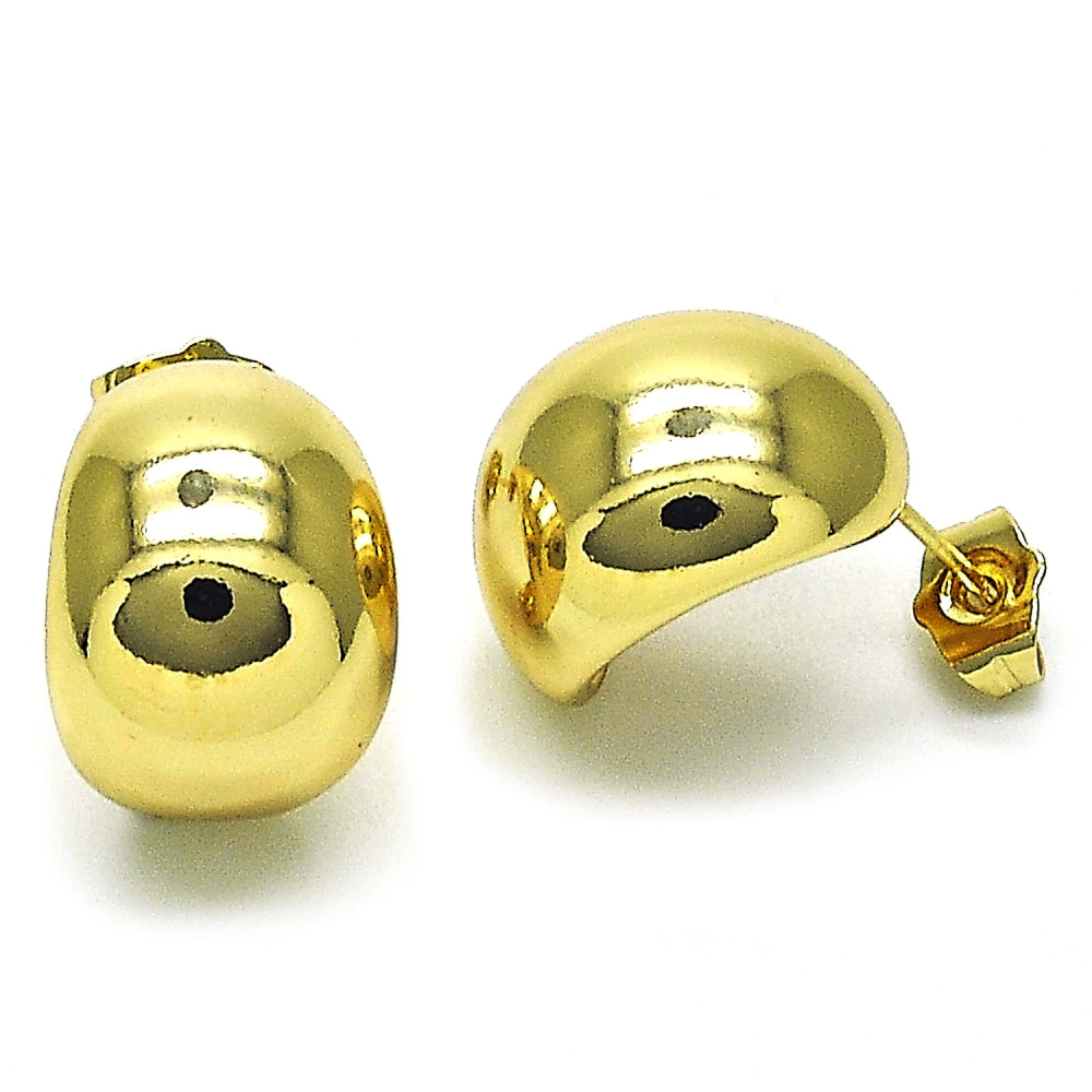 Oro Laminado Stud Earring, Gold Filled Style Polished, Golden Finish