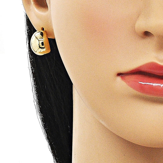 Oro Laminado Stud Earring, Gold Filled Style Polished, Golden Finish