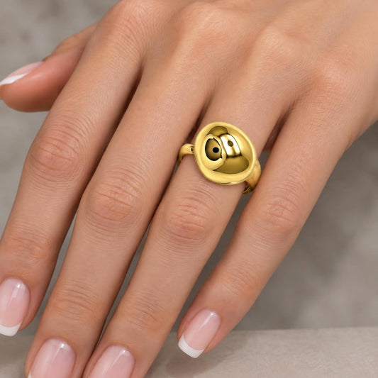 Oro Laminado Elegant Ring, Gold Filled Style Teardrop Design, Polished, Golden Finish