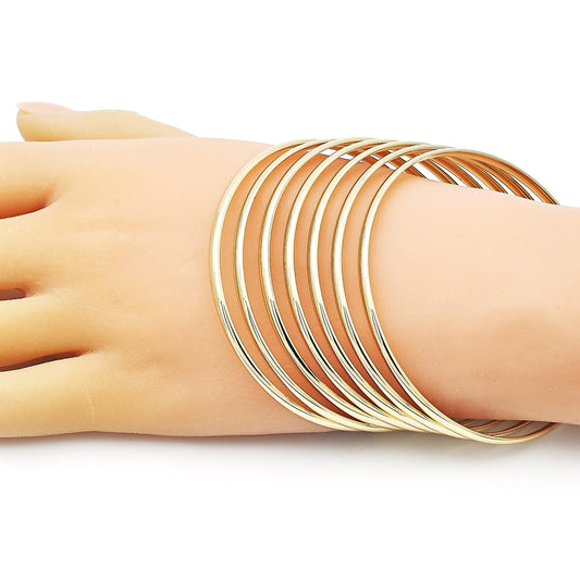 Oro Laminado Semanario Bangle, Gold Filled Style Polished, Golden Finish