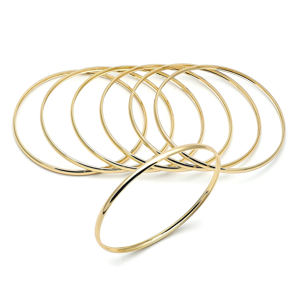 Oro Laminado Semanario Bangle, Gold Filled Style Polished, Golden Finish