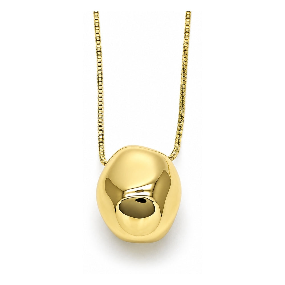Oro Laminado Pendant Necklace, Gold Filled Style Ball and Box Design, Polished, Golden Finish